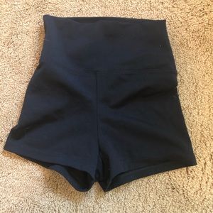 High Waisted Black Nylon/Spandex Dance Shorts